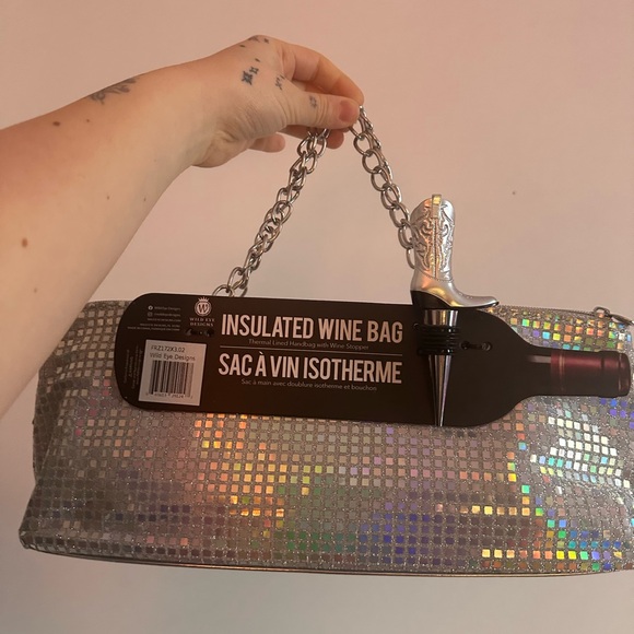 Holographic Wine Bag with Chain Strap - Picture 1 of 2